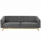 Modway Valiant Vertical Channel Tufted Performance Velvet Sofa FredCo