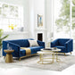 Modway Valiant Vertical Channel Tufted Performance Velvet Sofa and Armchair Set FredCo