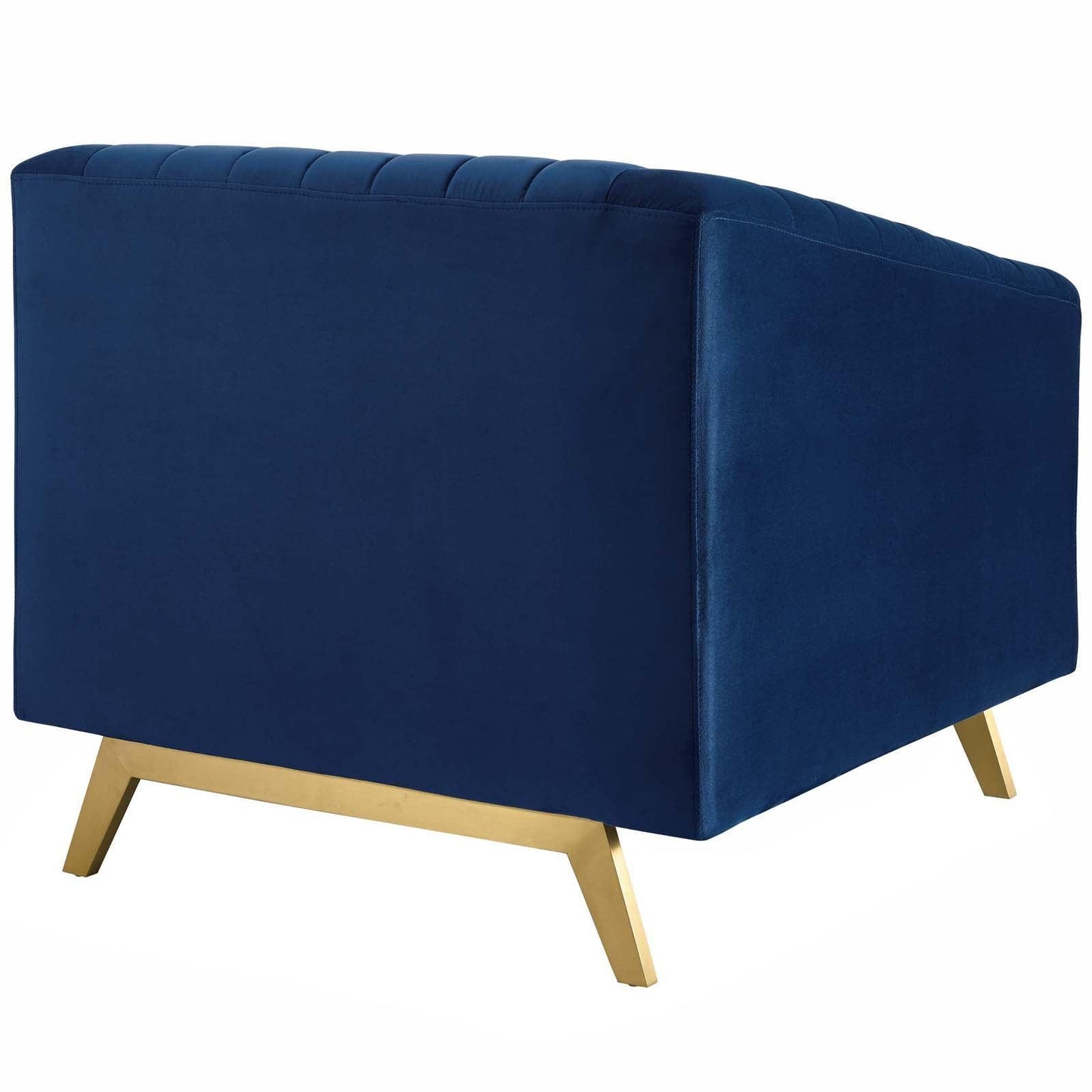 Modway Valiant Vertical Channel Tufted Performance Velvet Sofa and Armchair Set FredCo