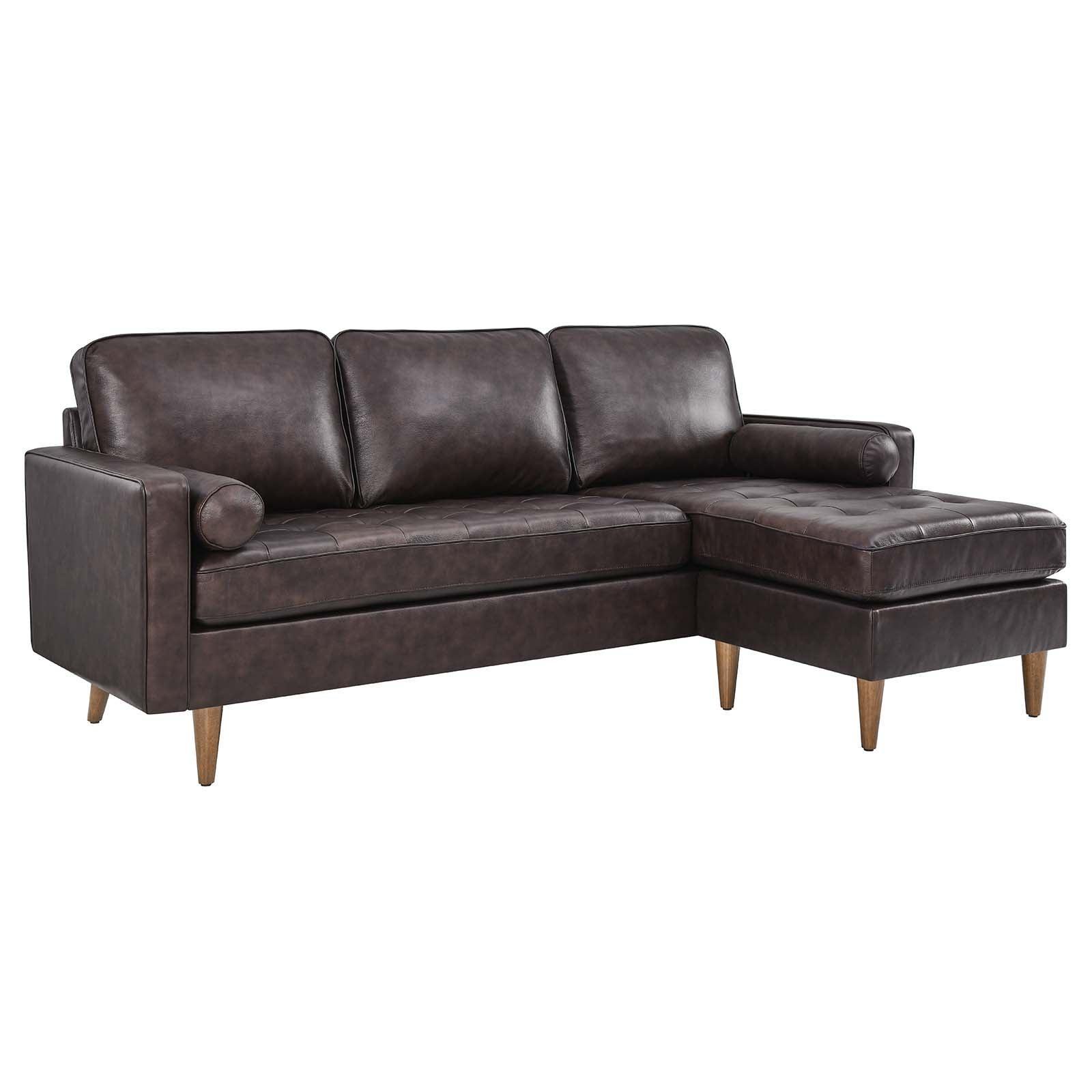 Modway Valour 78" Leather Apartment Sectional Sofa FredCo