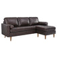 Modway Valour 78" Leather Apartment Sectional Sofa FredCo