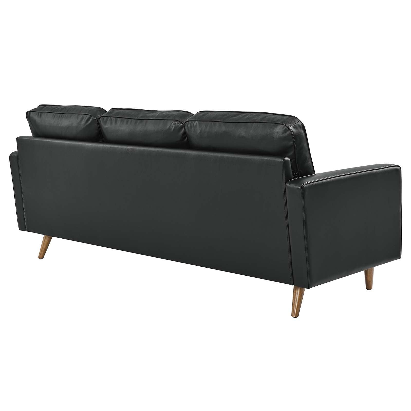 Modway Valour 78" Leather Apartment Sectional Sofa FredCo