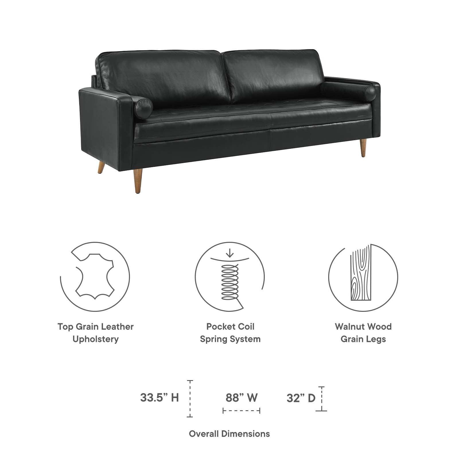 Modway Valour 88" Leather Sofa FredCo