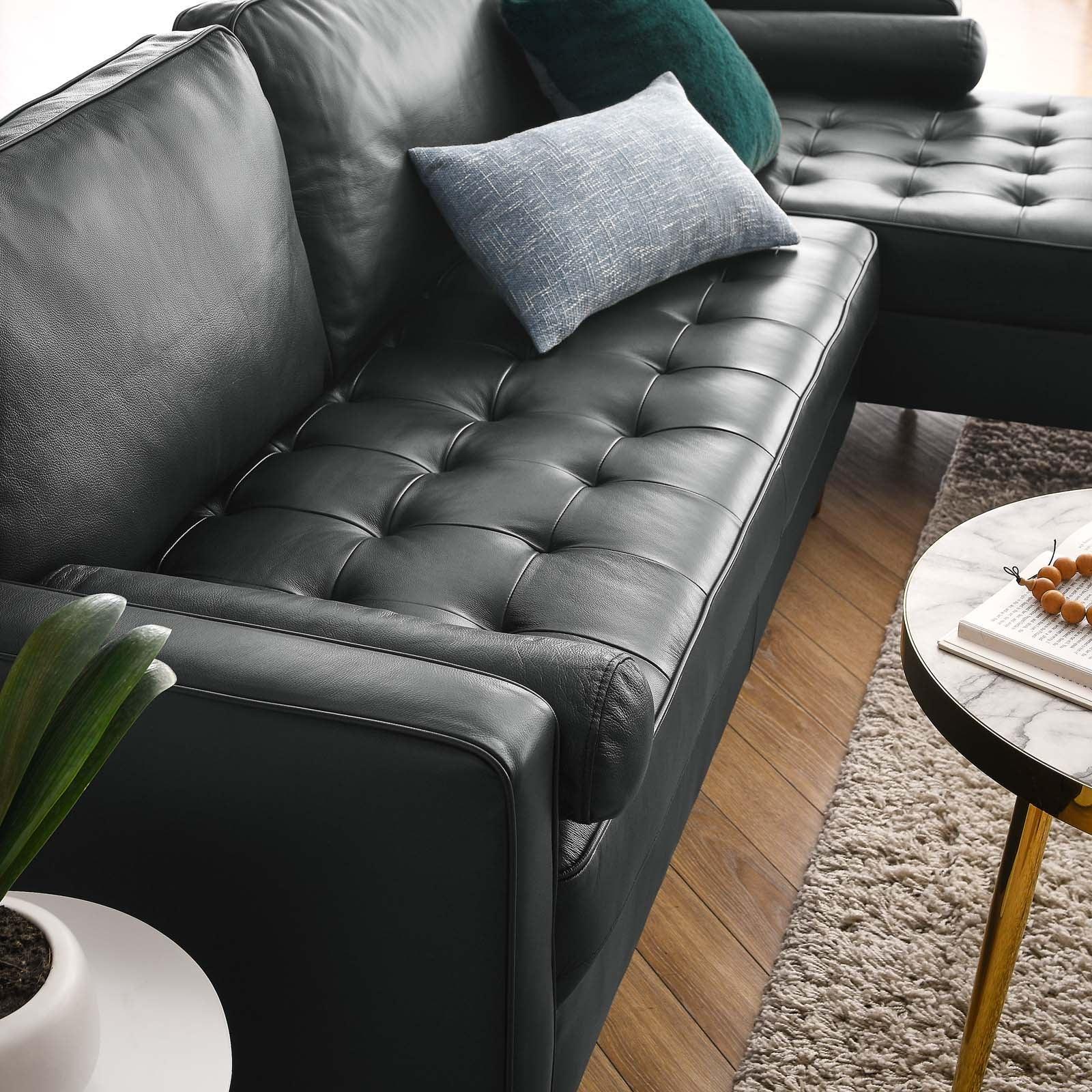Modway Valour 98" Leather Sectional Sofa FredCo
