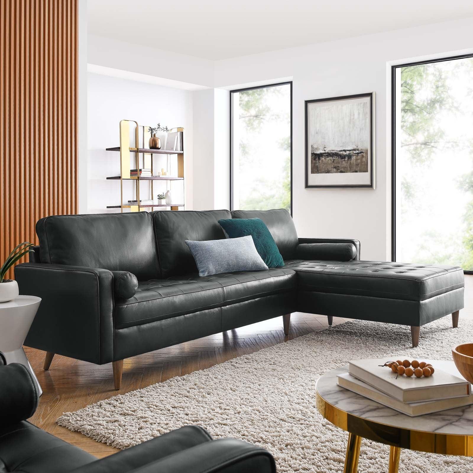 Modway Valour 98" Leather Sectional Sofa FredCo