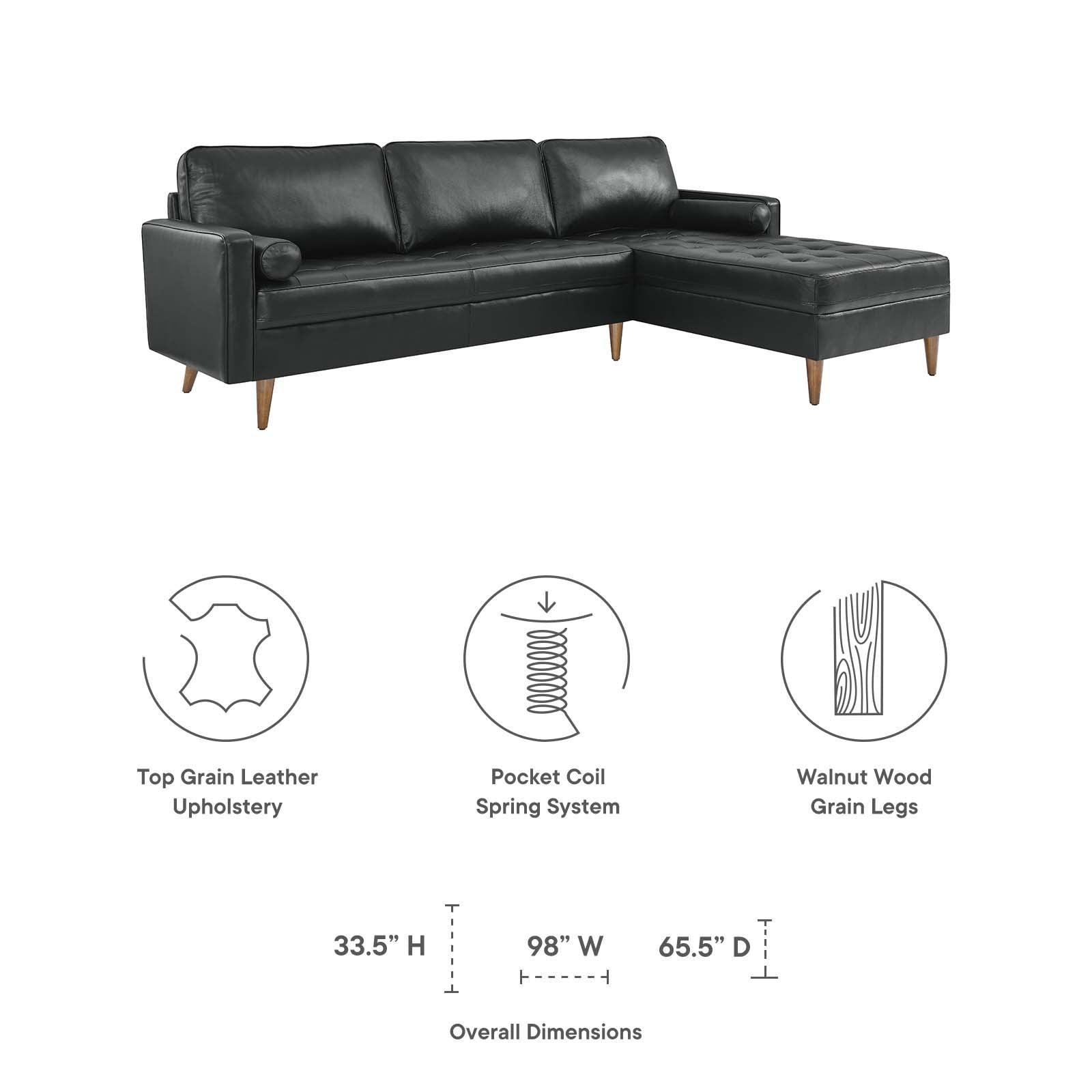 Modway Valour 98" Leather Sectional Sofa FredCo