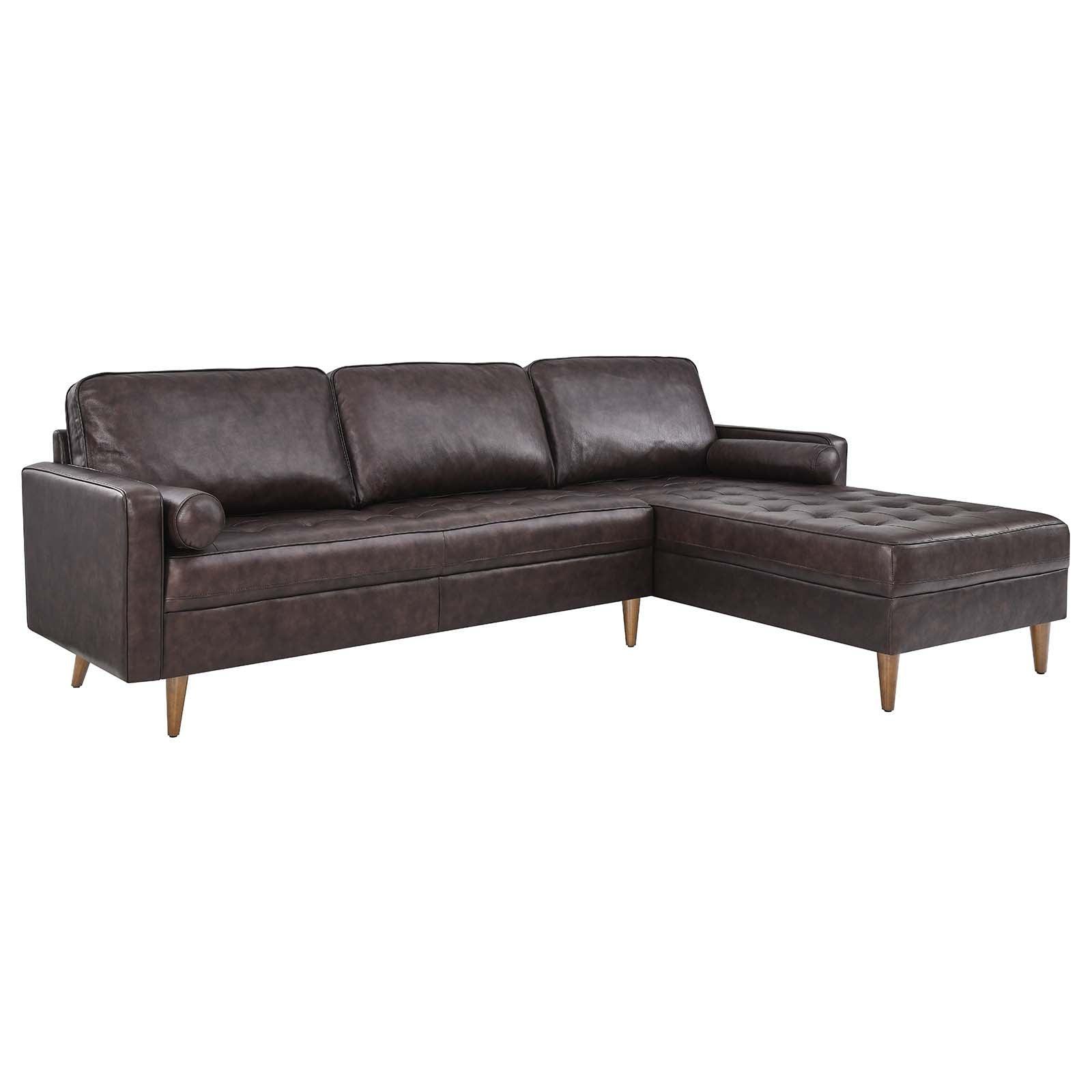 Modway Valour 98" Leather Sectional Sofa FredCo