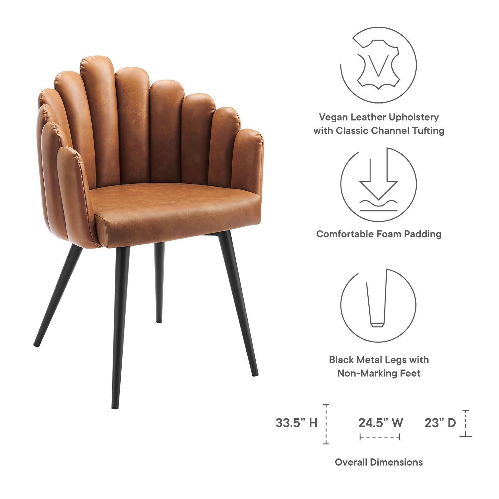 Modway Vanguard Vegan Leather Dining Chair Set of 2 FredCo