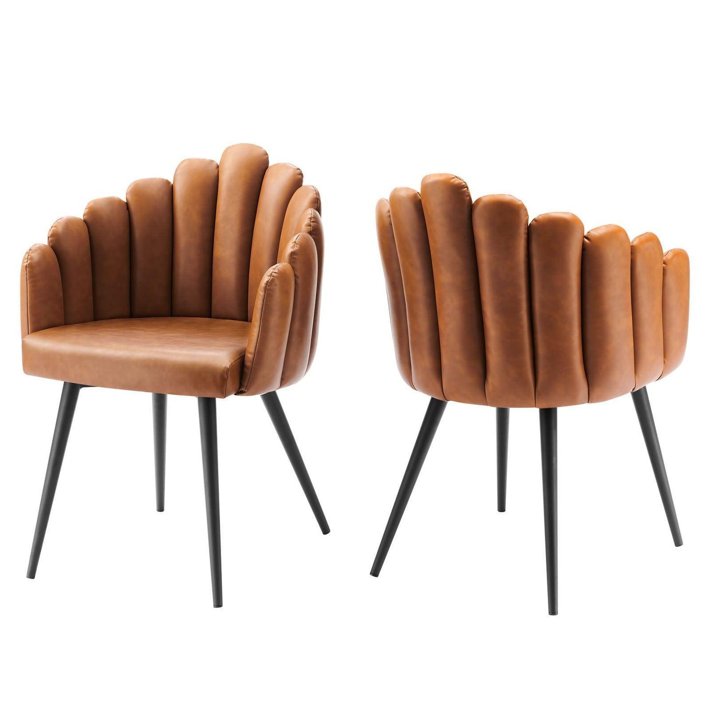 Modway Vanguard Vegan Leather Dining Chair Set of 2 FredCo
