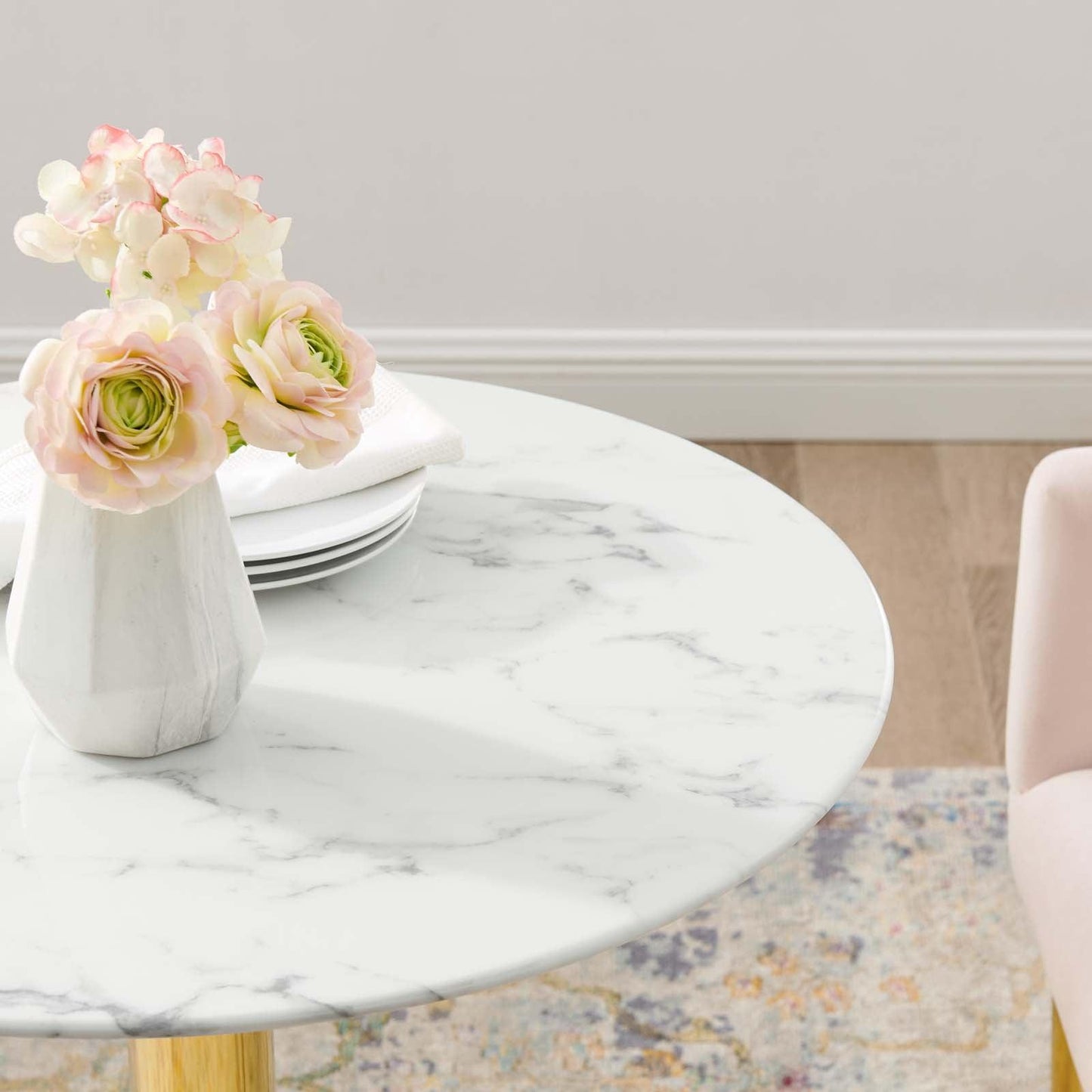 Modway Verne 28" Artificial Marble Dining Table FredCo