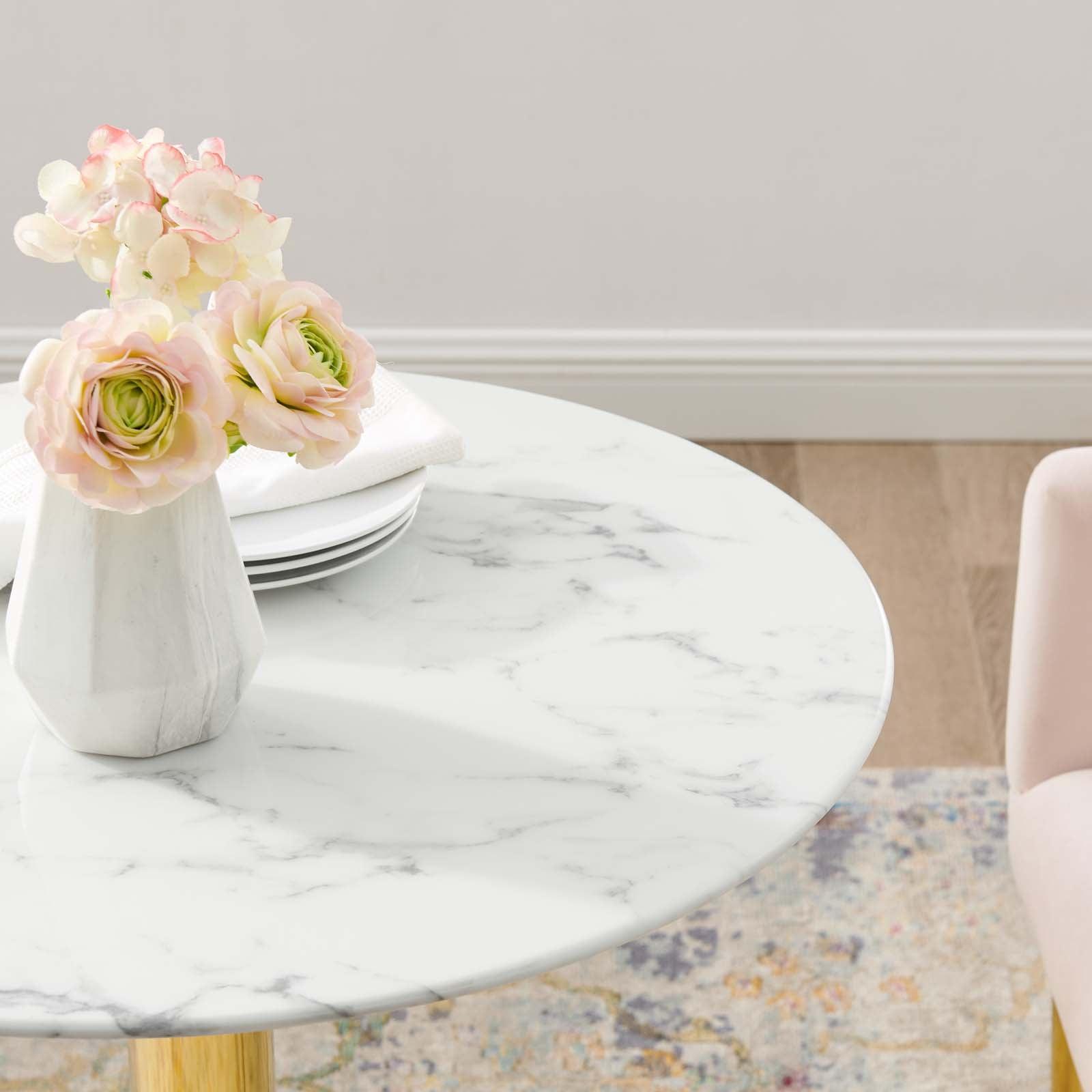 Modway Verne 28" Artificial Marble Dining Table FredCo