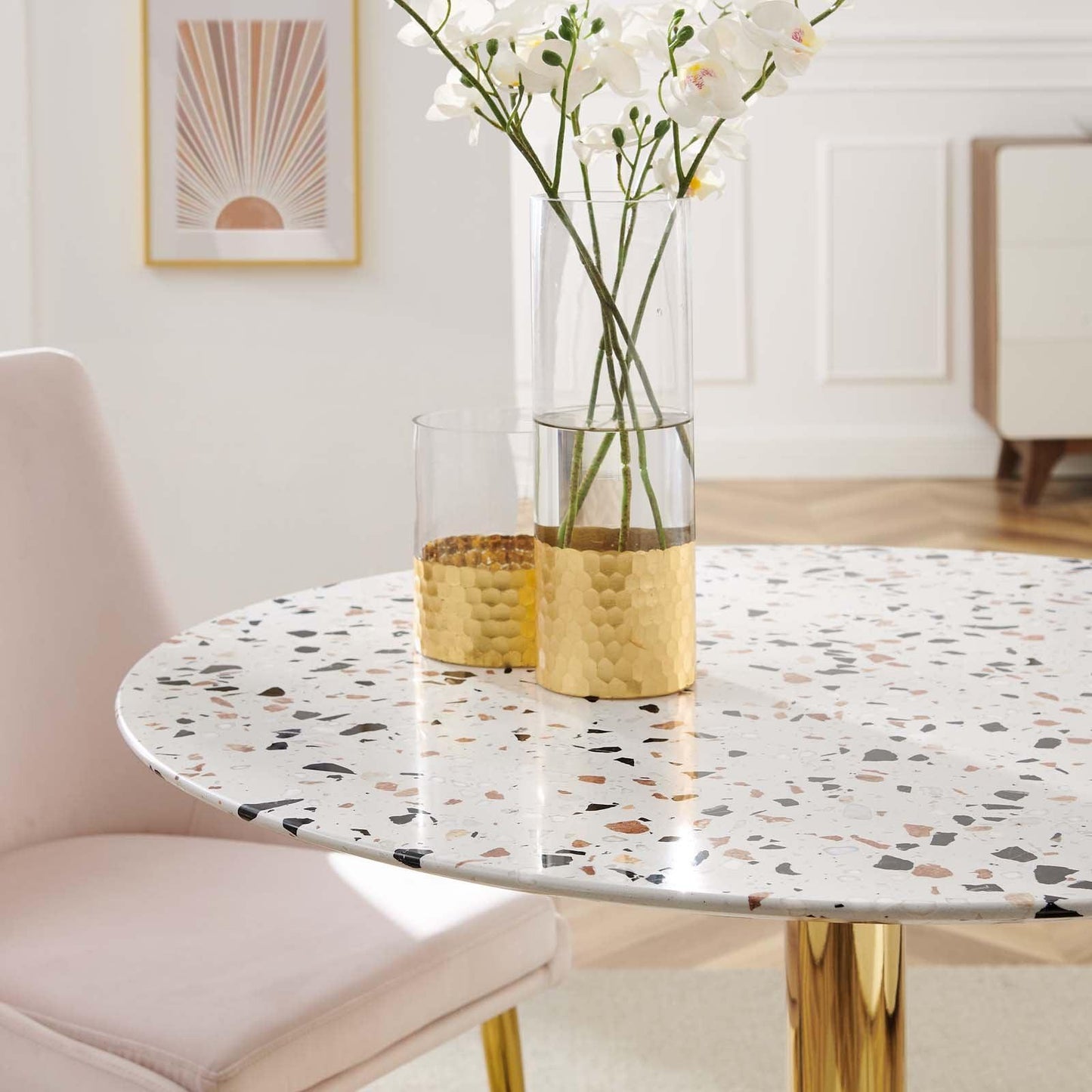 Modway Verne 36" Round Terrazzo Dining Table FredCo