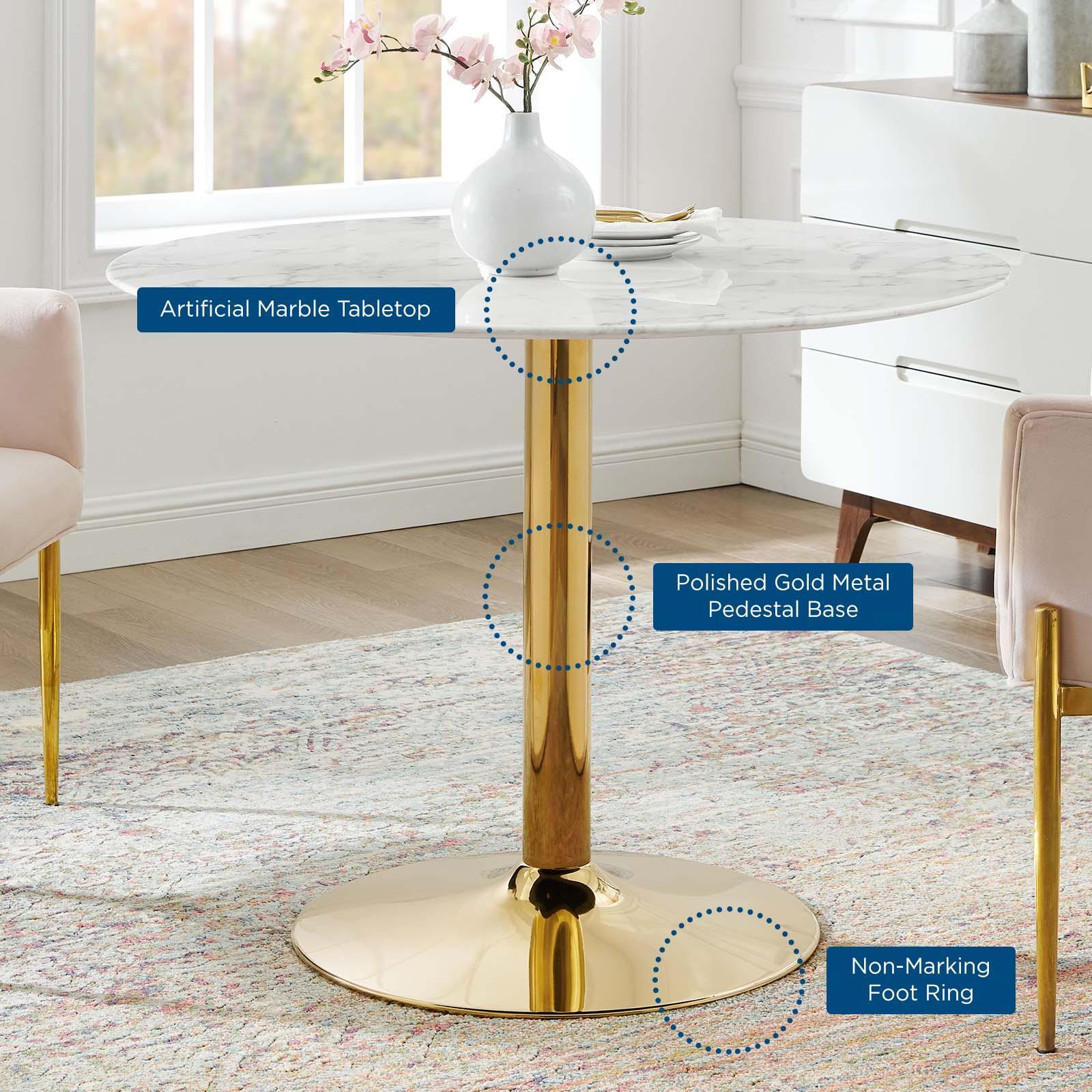 Modway Verne 40" Artificial Marble Dining Table FredCo