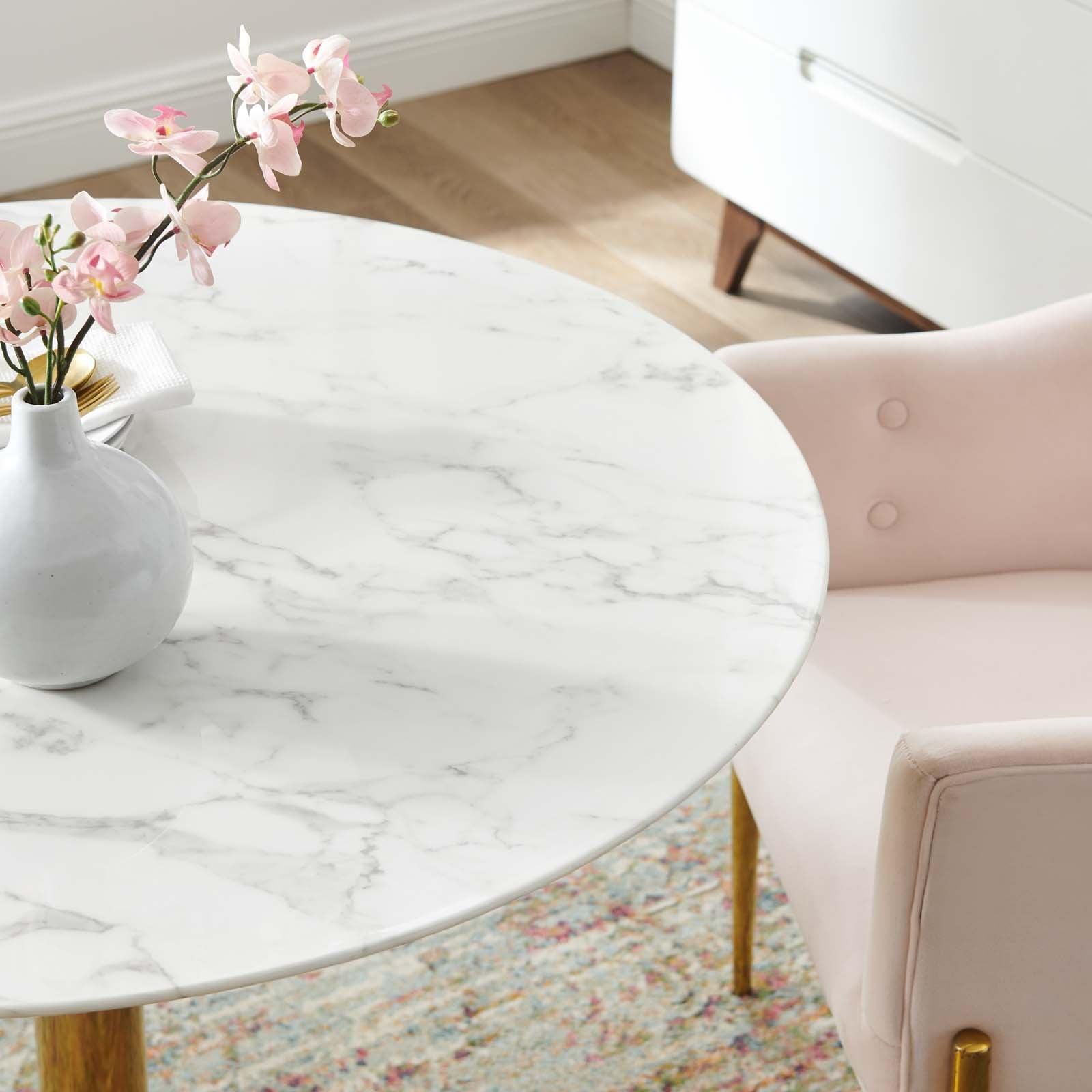 Modway Verne 40" Artificial Marble Dining Table FredCo