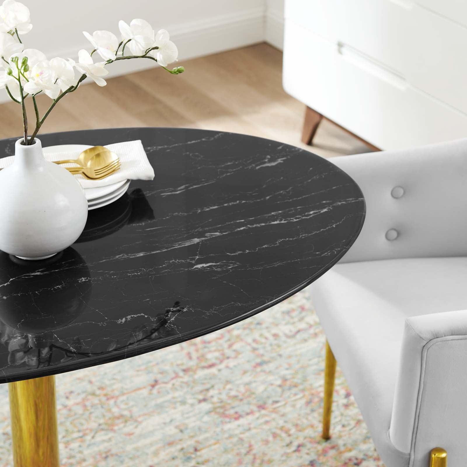 Modway Verne 42" Artificial Marble Dining Table FredCo