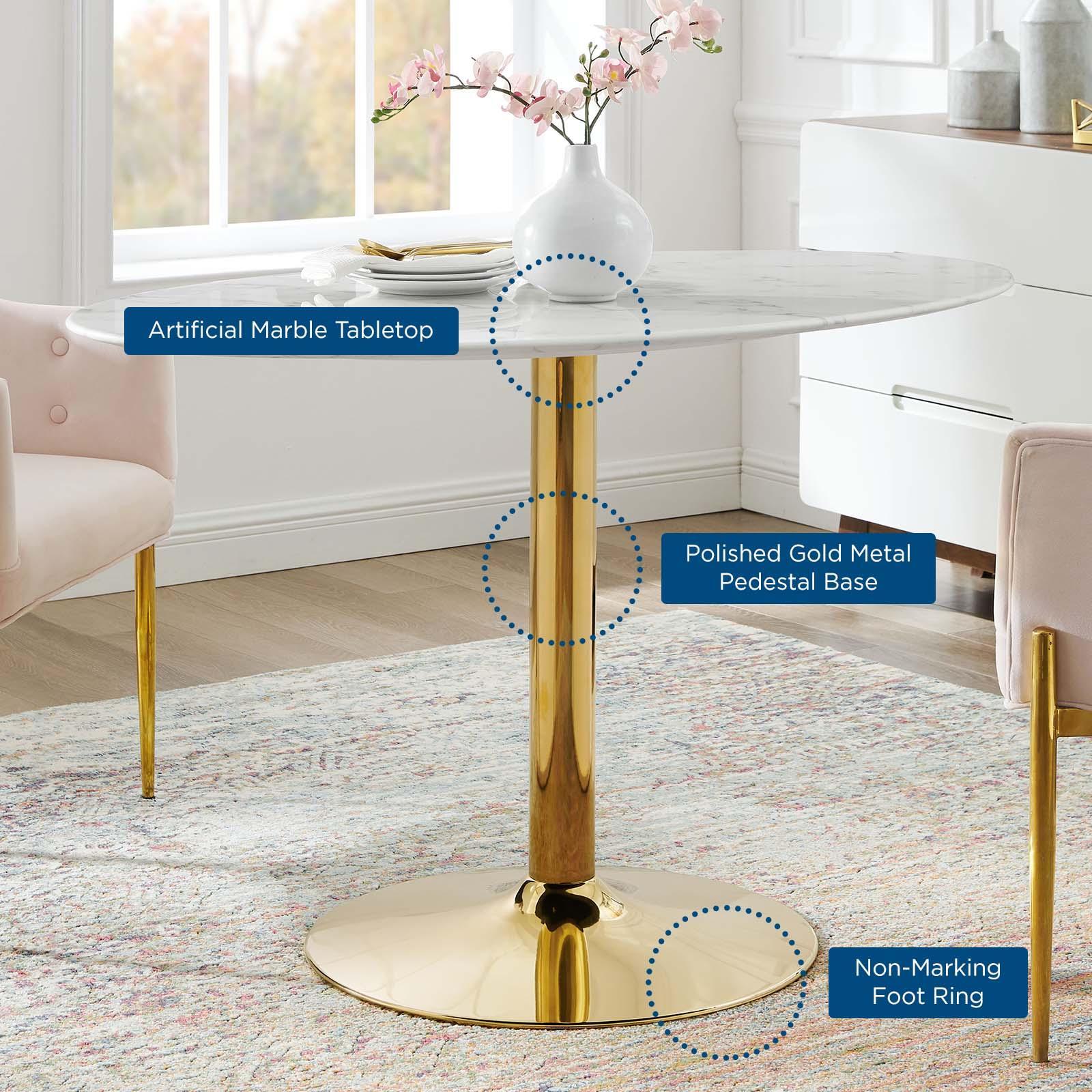 Modway Verne 48" Oval Artificial Marble Dining Table FredCo