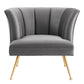 Modway Veronica Channel Tufted Performance Velvet Armchair FredCo