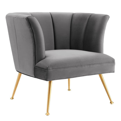 Modway Veronica Channel Tufted Performance Velvet Armchair FredCo