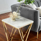 Modway Vertex Gold Metal Stainless Steel End Table FredCo