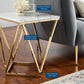 Modway Vertex Gold Metal Stainless Steel End Table FredCo