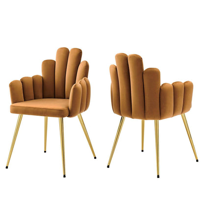 Modway Viceroy Performance Velvet Dining Chair Set of 2 FredCo