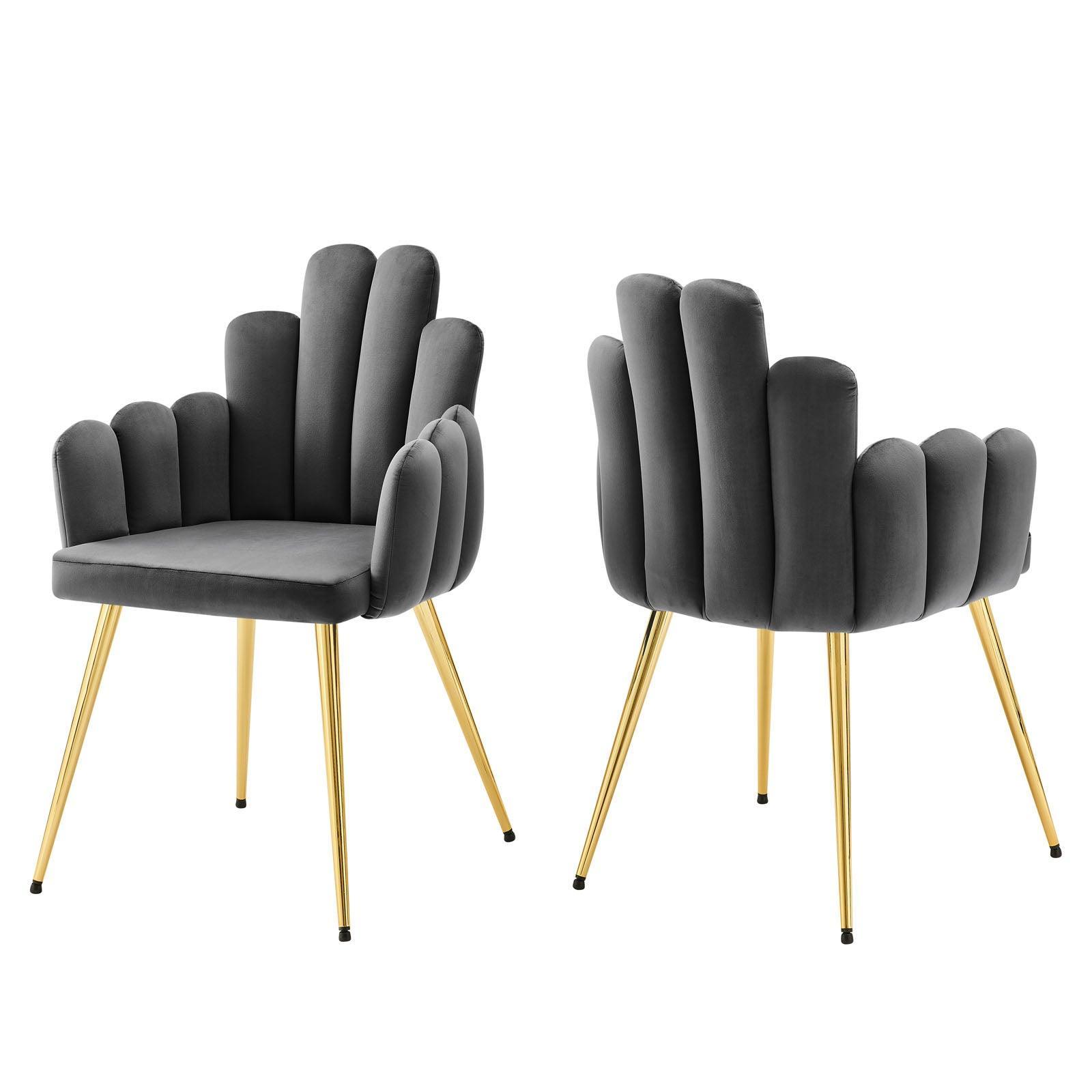Modway Viceroy Performance Velvet Dining Chair Set of 2 FredCo