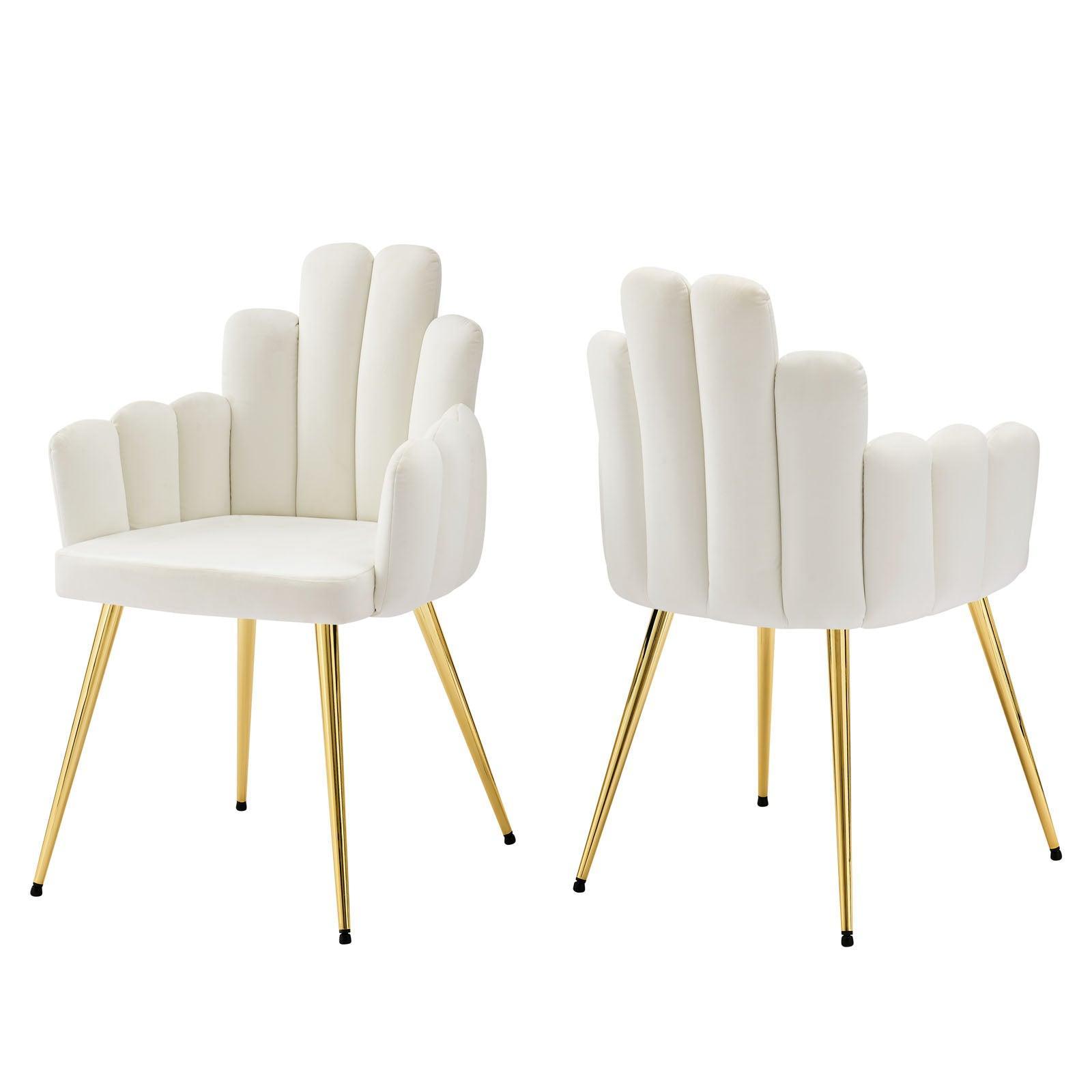 Modway Viceroy Performance Velvet Dining Chair Set of 2 FredCo