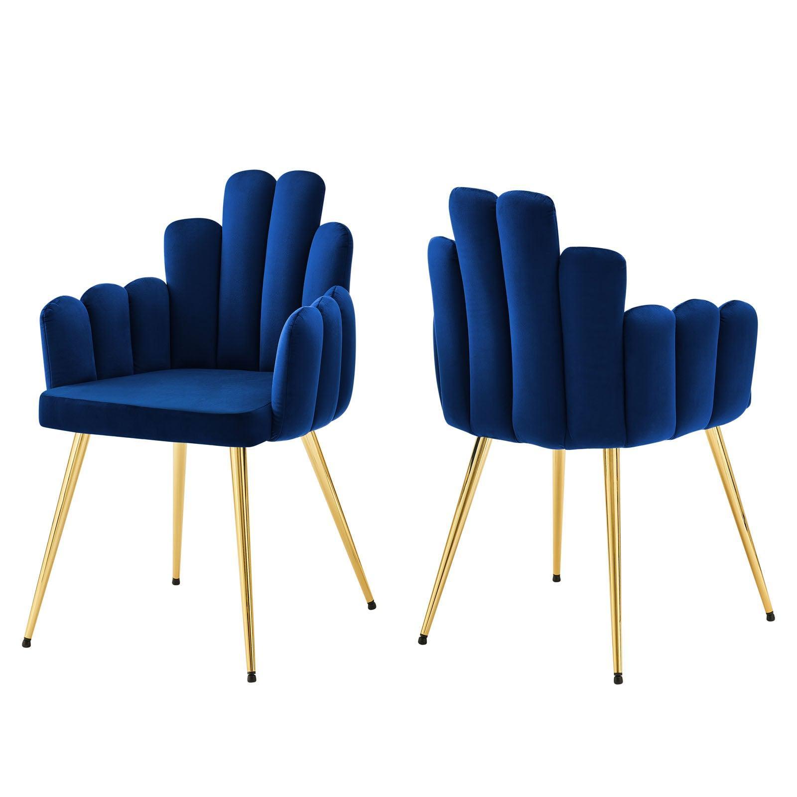 Modway Viceroy Performance Velvet Dining Chair Set of 2 FredCo