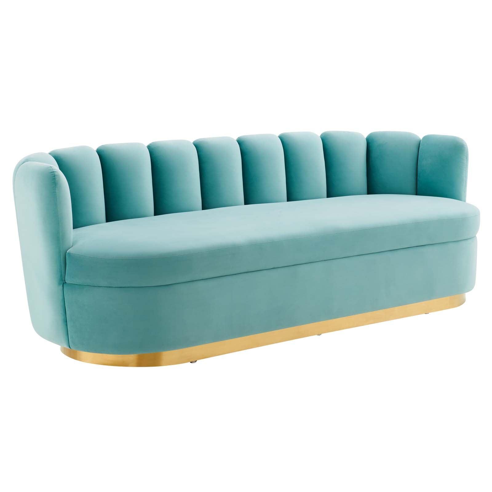 Modway Victoria Channel Tufted Performance Velvet Sofa FredCo