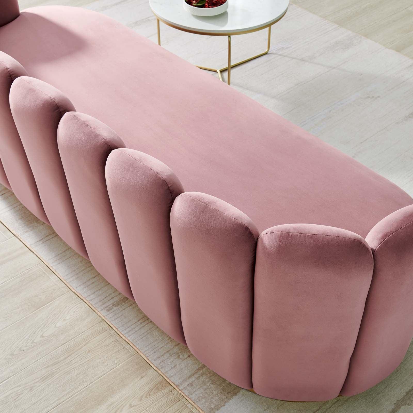 Modway Victoria Channel Tufted Performance Velvet Sofa FredCo