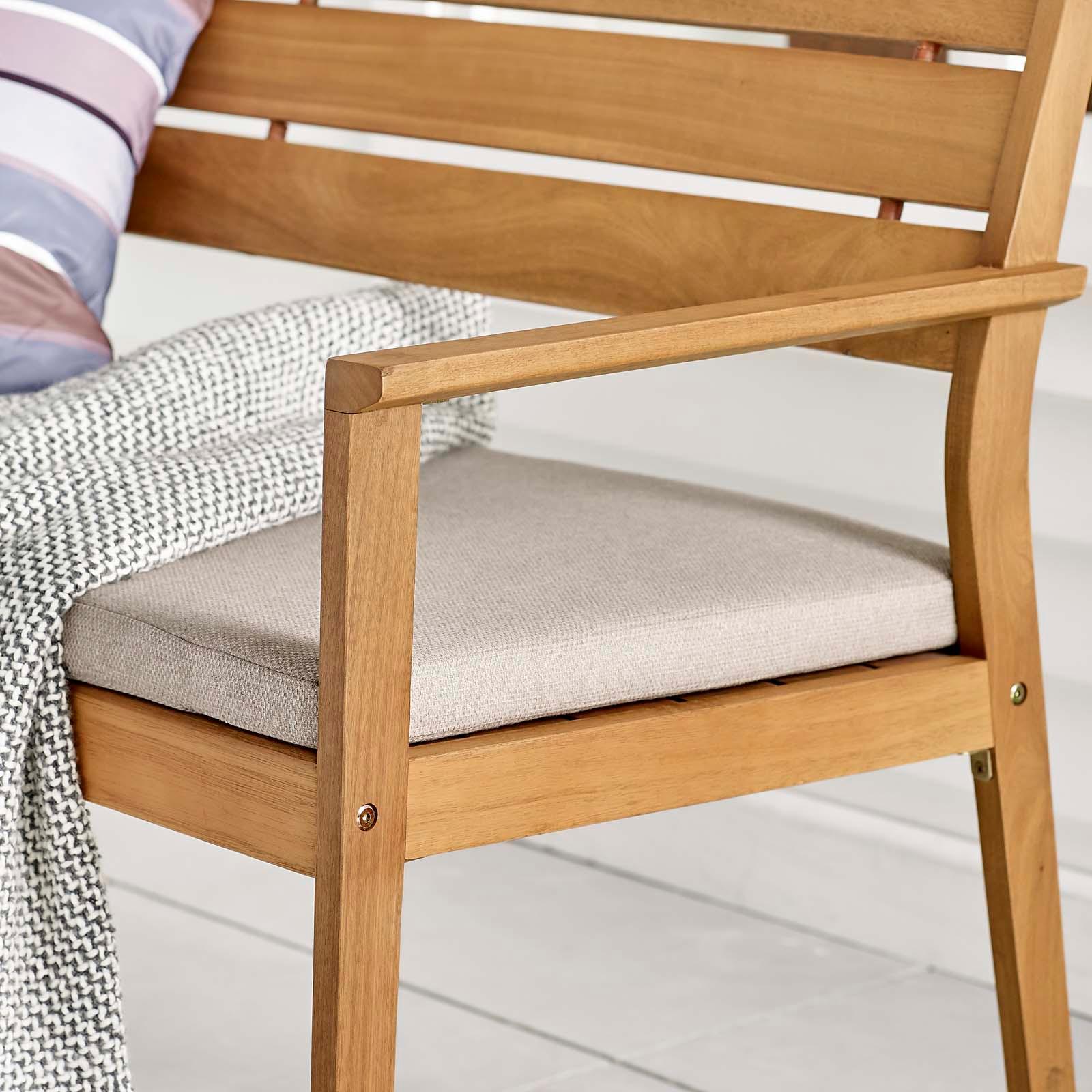 Modway Viewscape Outdoor Patio Ash Wood Loveseat FredCo