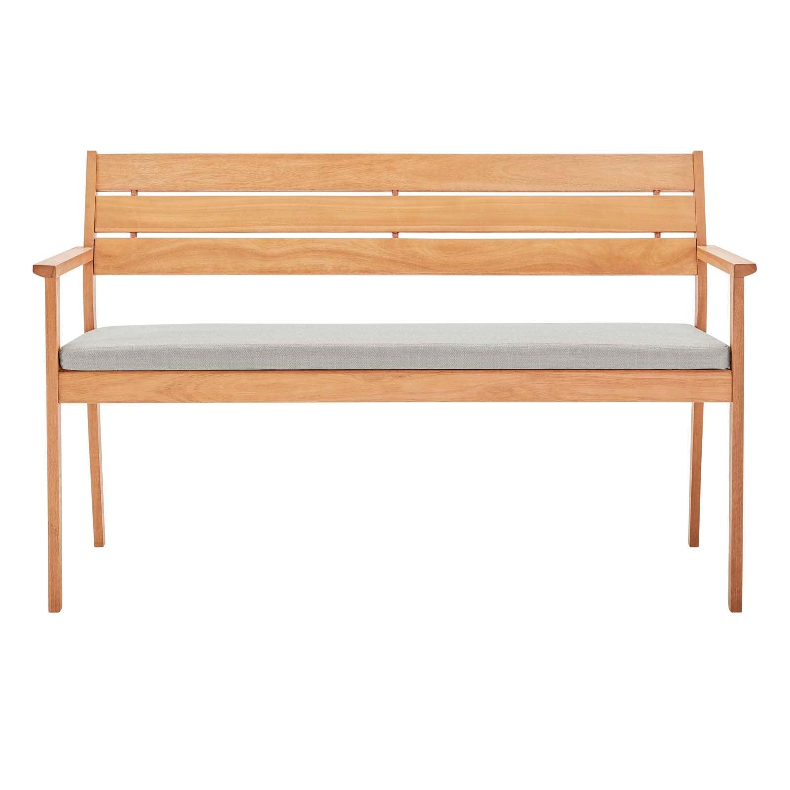 Modway Viewscape Outdoor Patio Ash Wood Loveseat FredCo