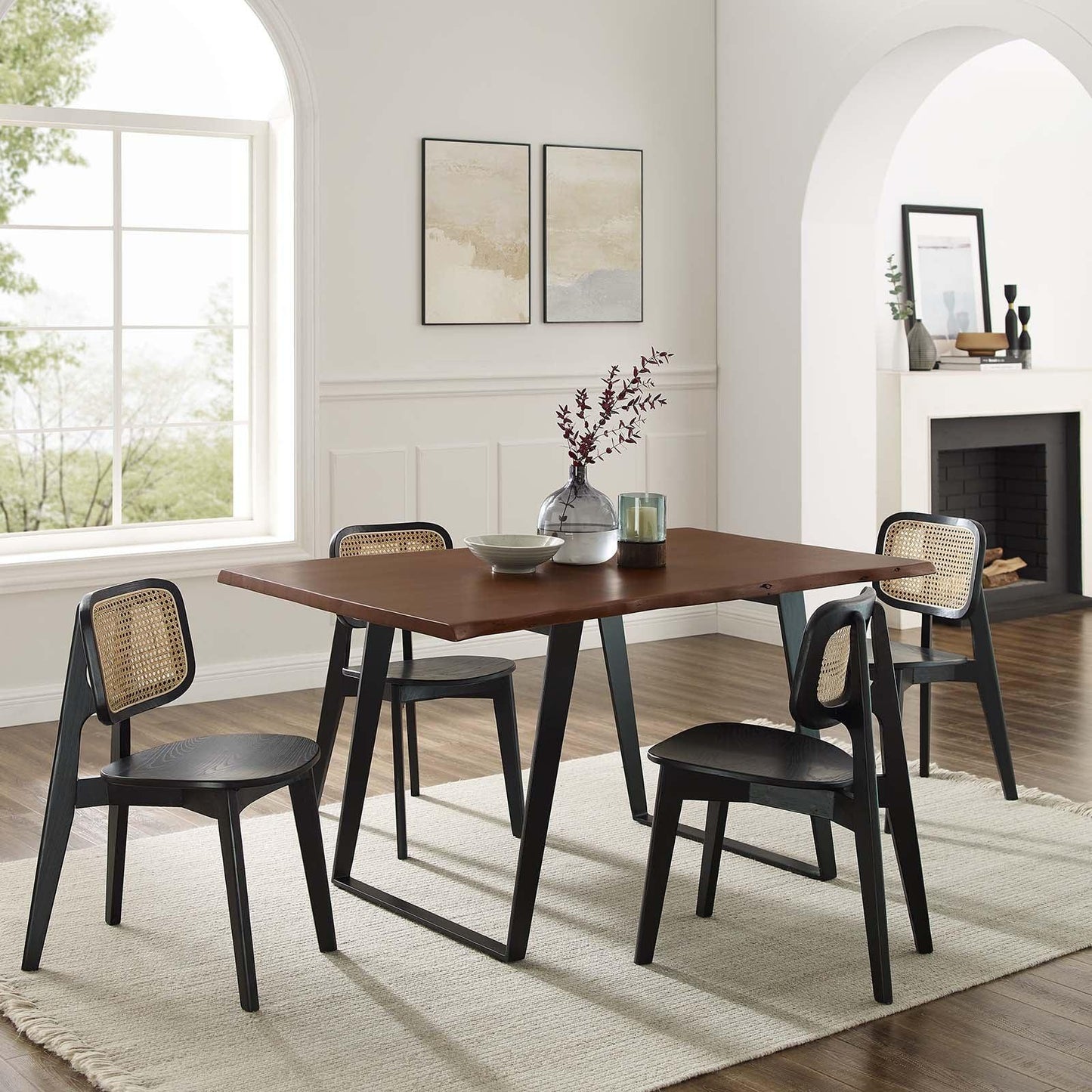 Modway Viggo 60" Live Edge Acacia Wood Acacia Wood Dining Table FredCo