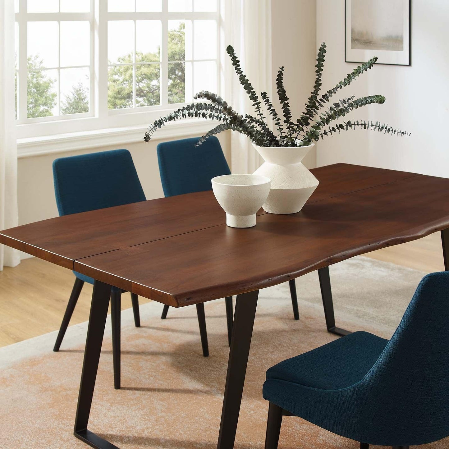 Modway Viggo 74" Live Edge Acacia Wood Dining Table FredCo