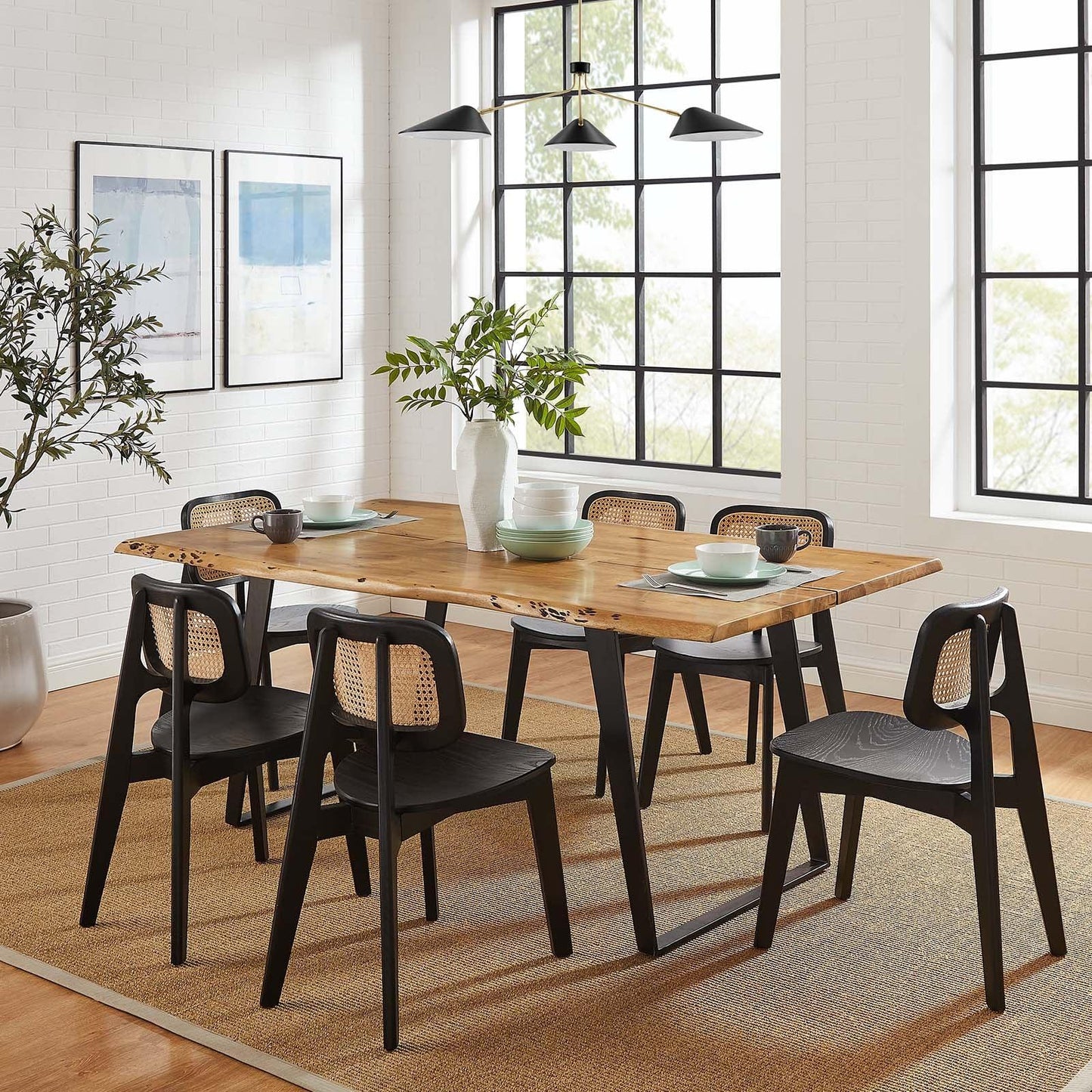 Modway Viggo 74" Live Edge Acacia Wood Dining Table, EEI-6069 FredCo