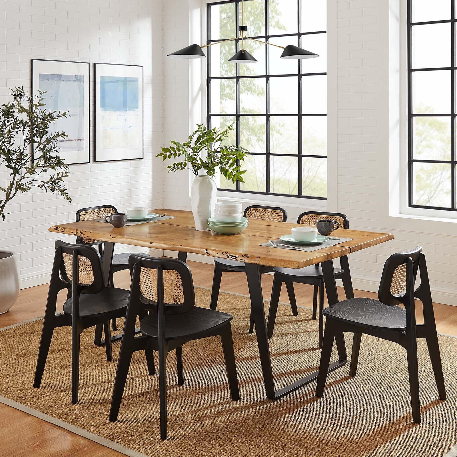 Modway Viggo 74" Live Edge Acacia Wood Dining Table, EEI-6069 FredCo
