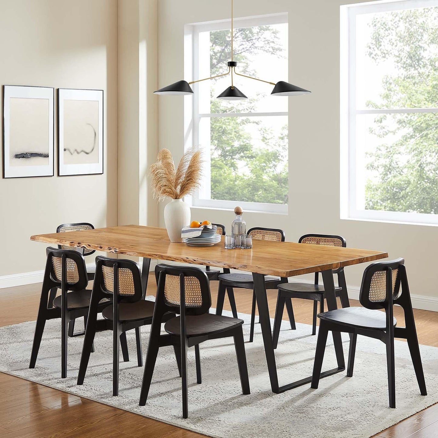 Modway Viggo 96" Live Edge Acacia Wood Acacia Wood Dining Table, EEI-6071 FredCo