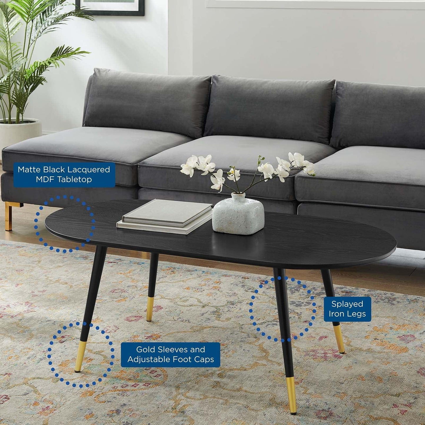 Modway Vigor 47" Oval Coffee Table FredCo