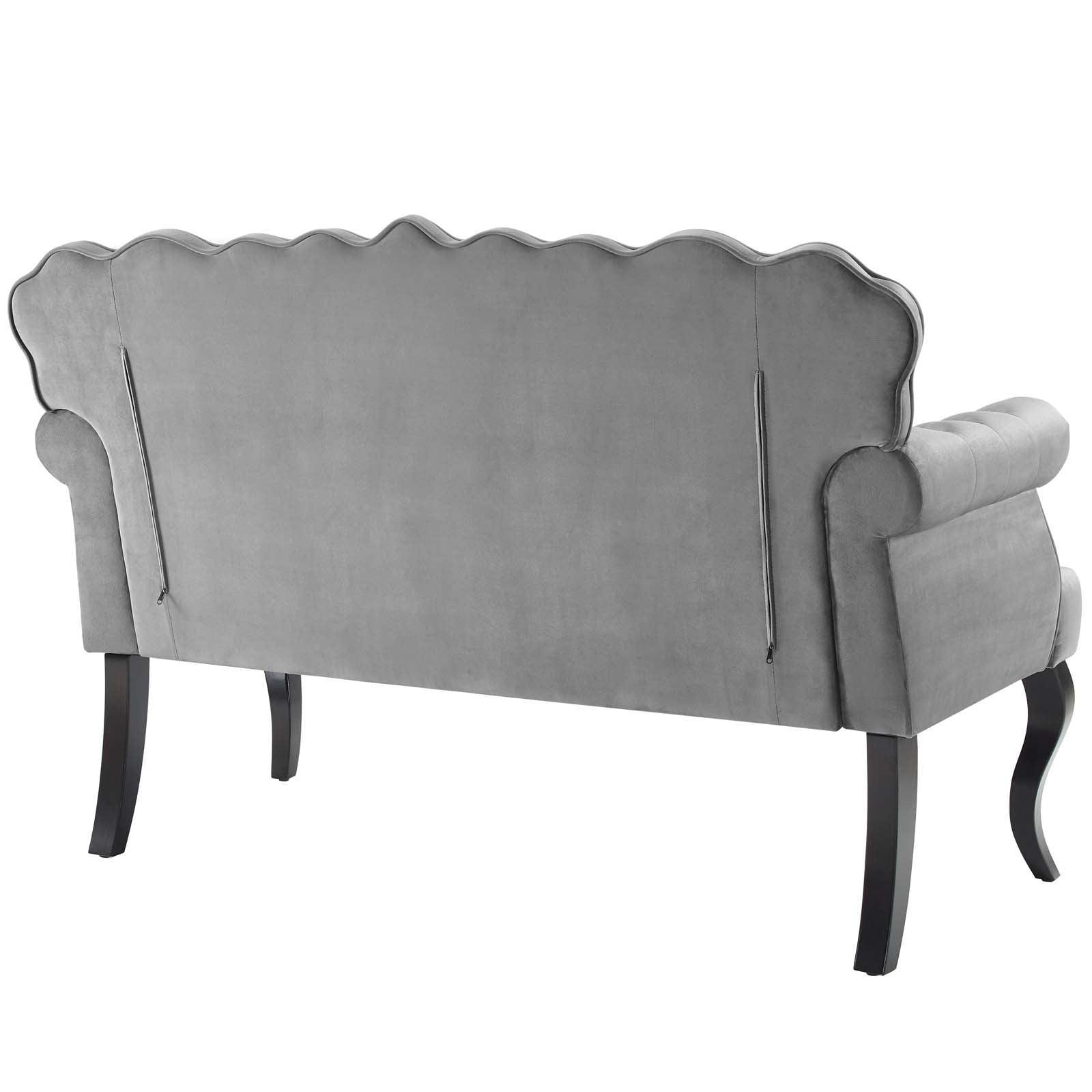 Modway Viola Chesterfield Button Tufted Loveseat Performance Velvet Settee FredCo