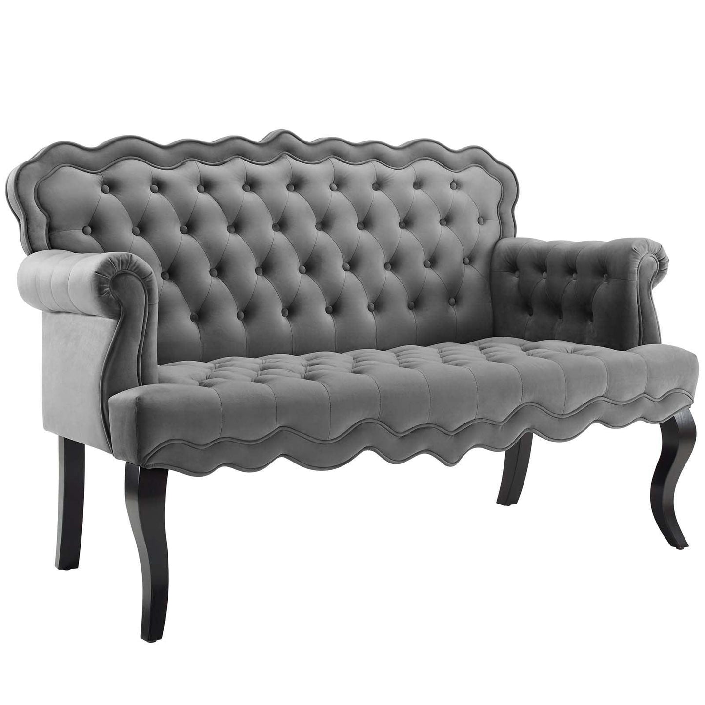 Modway Viola Chesterfield Button Tufted Loveseat Performance Velvet Settee FredCo