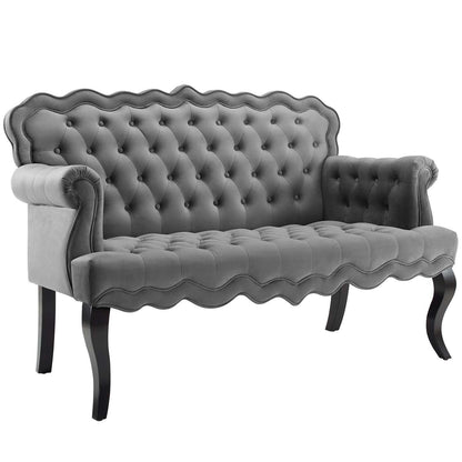 Modway Viola Chesterfield Button Tufted Loveseat Performance Velvet Settee FredCo