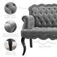 Modway Viola Chesterfield Button Tufted Loveseat Performance Velvet Settee FredCo