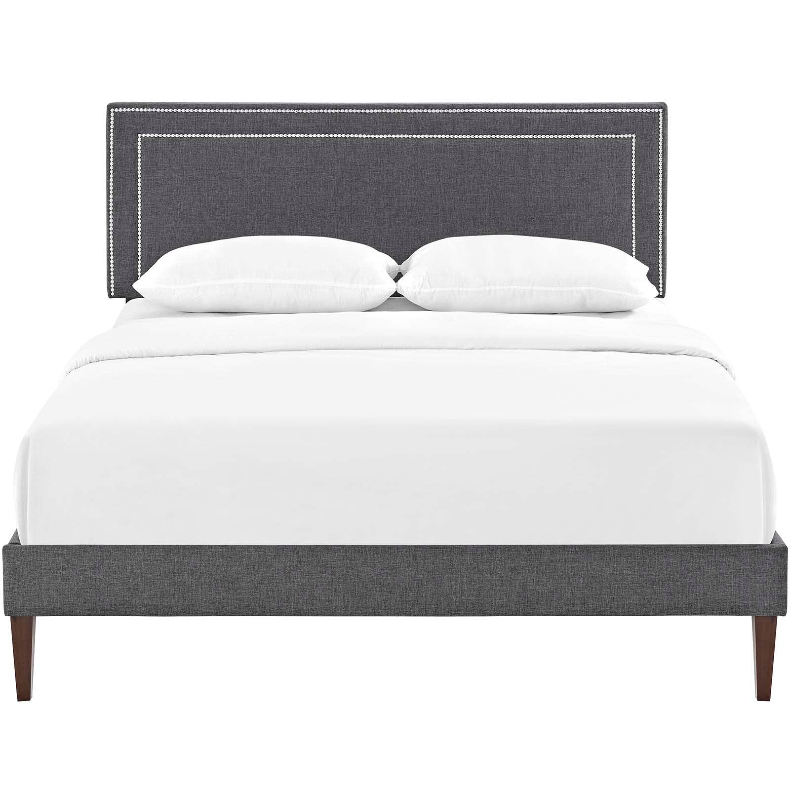 Modway Virginia Full Fabric Platform Bed with Squared Tapered Legs FredCo