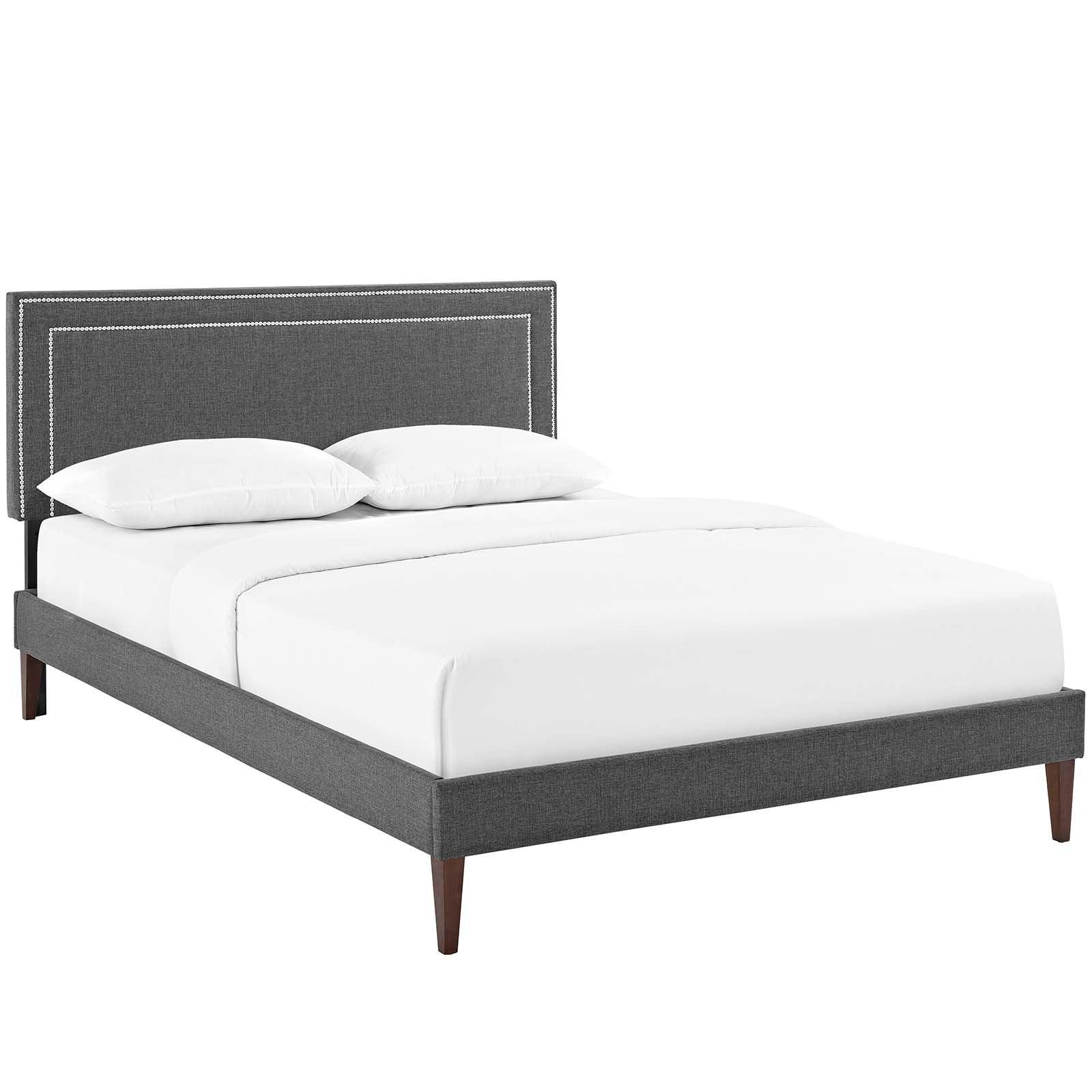 Modway Virginia Full Fabric Platform Bed with Squared Tapered Legs FredCo