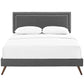 Modway Virginia Queen Fabric Platform Bed with Round Splayed Legs FredCo