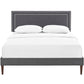 Modway Virginia Queen Fabric Platform Bed with Squared Tapered Legs FredCo