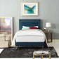 Modway Virginia Twin Fabric Platform Bed with Round Splayed Legs FredCo