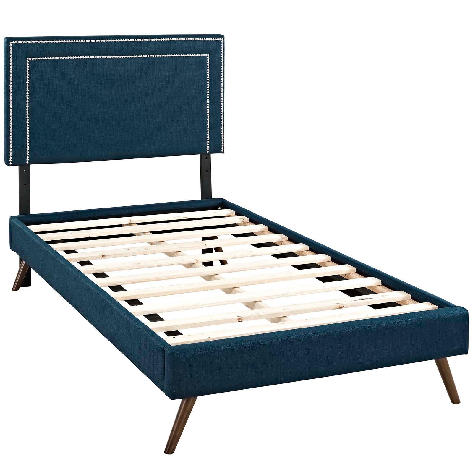 Modway Virginia Twin Fabric Platform Bed with Round Splayed Legs FredCo