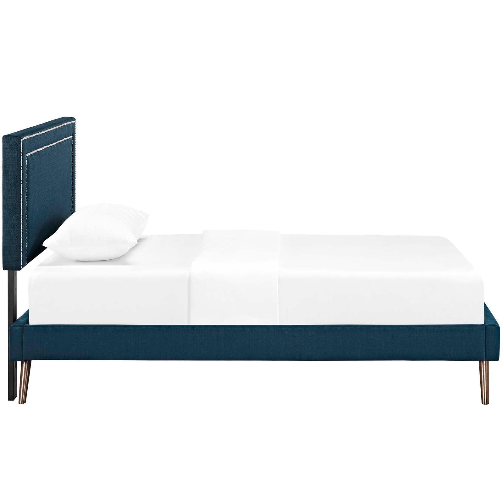 Modway Virginia Twin Fabric Platform Bed with Round Splayed Legs FredCo