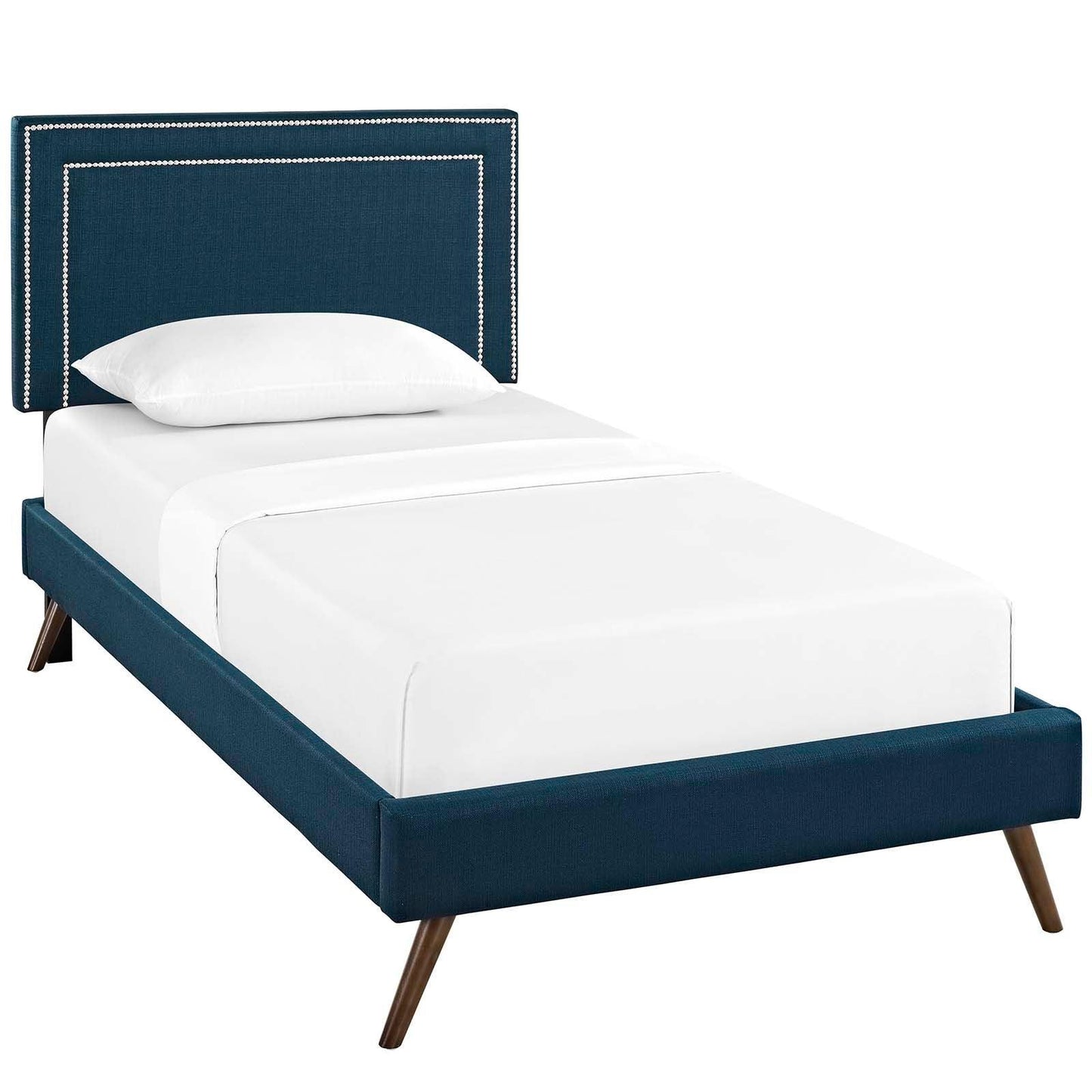 Modway Virginia Twin Fabric Platform Bed with Round Splayed Legs FredCo